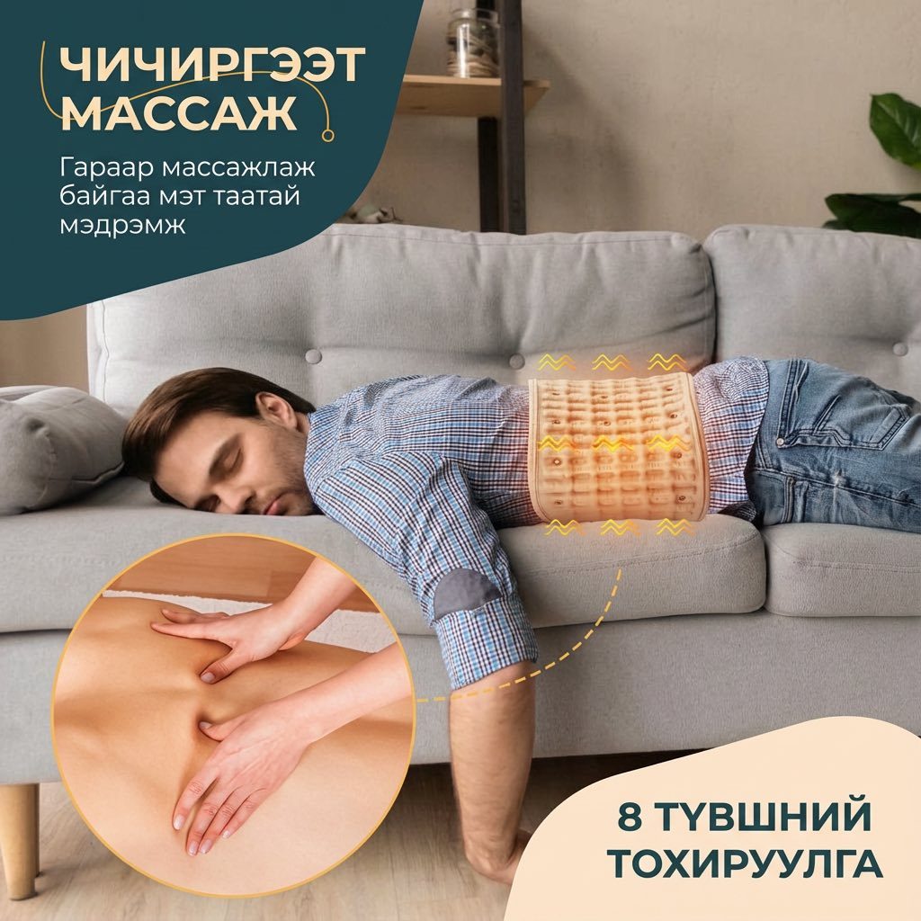 Инфра Улаан Туяатай Хийлдэг Нурууны Бүс Pro Max - 6 түвшний халаалт, 8 түвшний массаж, 5000mAh - Image 5